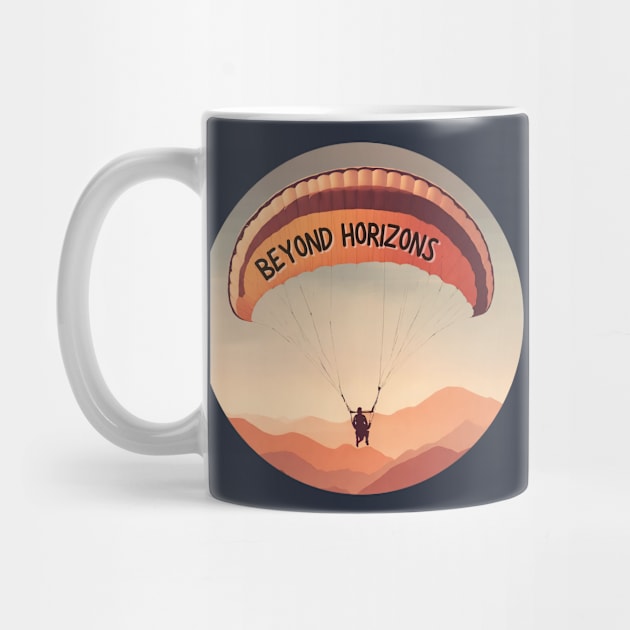 Circle Illustration - Paragliding Beyond Horizon by Tecnofa